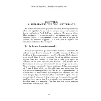 Mémento des surveillants des églises de maison