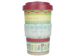 Mug en bamboo Woodway motifs carpe diem rouge