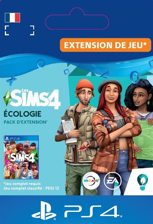 Pochette avant du jeu Code de téléchargement extension DLC Les Sims 4 Écologie PS4