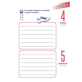 Agenda 100% foot 2021-2022 (avec 150 quiz !)