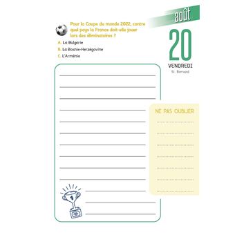 Agenda 100% foot 2021-2022 (avec 150 quiz !)