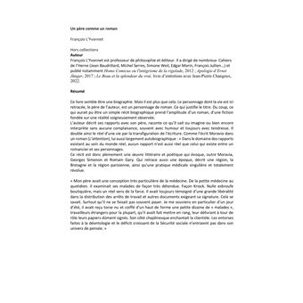 Un père comme un roman