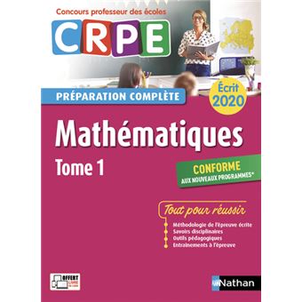 Mathematiques Epreuve Ecrite 2020 Preparation Complete Crpe 2019 Epreuve Ecrite Edition 2020 Tome 1 Broche Marie Helene Sabourin Isabelle Souchet Pierre Villemain Achat Livre Ou Ebook Fnac