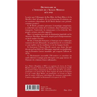 Dictionnaire de l'Annexion de l'Alsace-Moselle