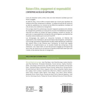 Raison d etre responsabilite et engagement l entreprise au-dela du capitalisme