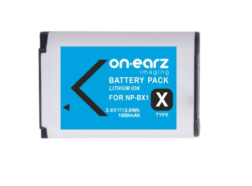 Batterie On.Earz Imaging NP-BX1 Série RX100 3.6 V 1000 mAh Bleue