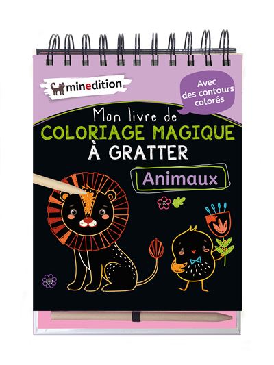 Mon livre de coloriage magique a gratter - animaux