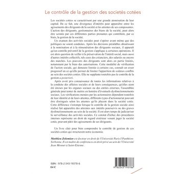 Le contrôle de la gestion des sociétés cotées