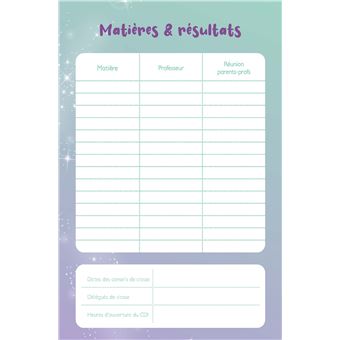 Mon agenda licornes 2021-2022