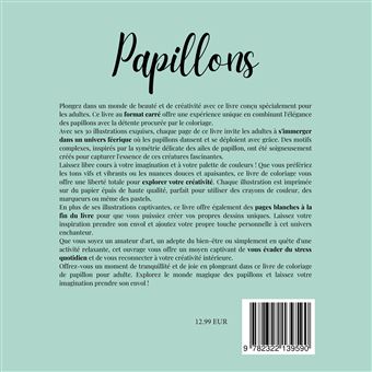Papillons livre de coloriage anti-stress pour adulte