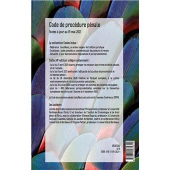 Code de procedure penale 2022 jaquette plumes