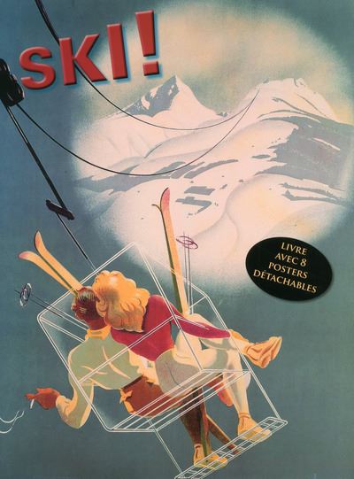 Ski alpin, portfolio de 10 affiches rétro