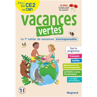 Cahier de vacances 2022, du CE2 vers le CM1 8-9 ans - Vacances vertes