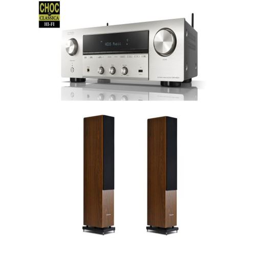 Amplificateur Hi-Fi Denon DRA-800H Argent + Enceinte Colonne Cabasse Jersey MT32 Noyer vendue par paire
