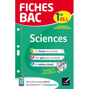 Fiches Bac Sciences 1re Es L - 