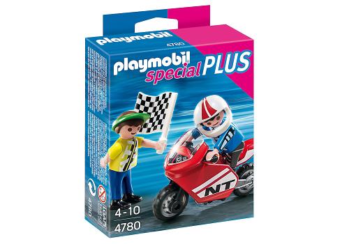 Playmobil - A1501442 - Jeu De Construction - Enfants Et Moto De Course