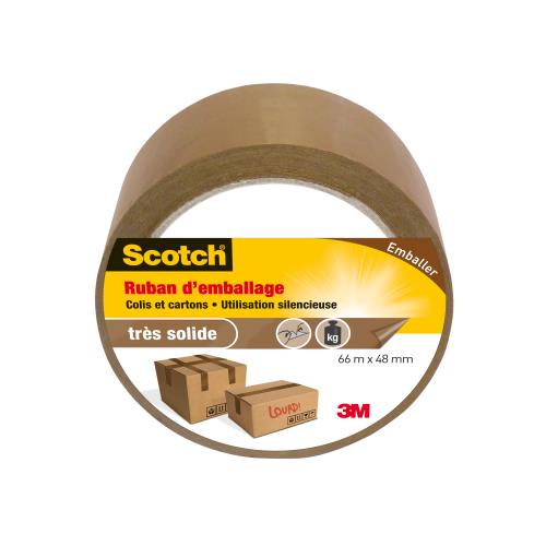 3M Scotch Ruban adhésif d'emballage 6890, 50mm x 66m, marron