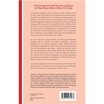 Droit et économie des finances publiques en République démocratique du Congo