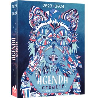 Agenda créatif 2023-2024 avec des autocollants et des coloriages - Dernier livre de Collectif 