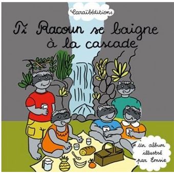 Ti Racoun se baigne à la cascade