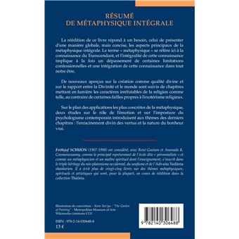 Résumé de métaphysique intégrale