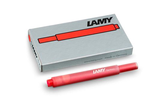 Set de 5 cartouches longues d’encre Lamy Rouge
