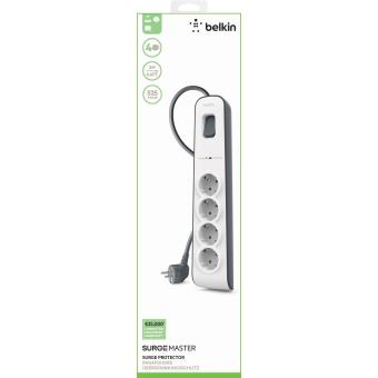 Belkin Multiprise/Parafoudre 8 prises + 2 ports USB - cordon de 2m - Blanc