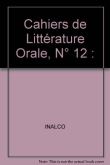 Cahiers de littérature orale