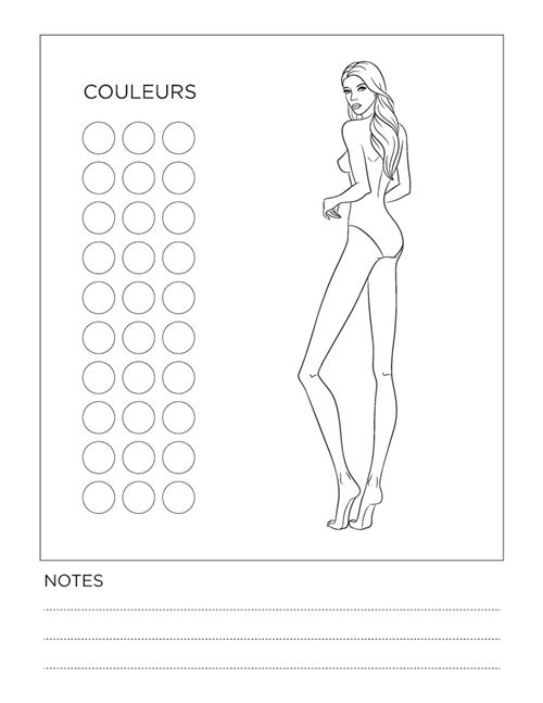 Carnet de mode: Cahier de croquis à spirale 100 silhouettes pour styliste  modéliste