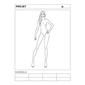 Cahier pour dessin des robes de mode: carnet de croquis - livre de dessins  avec modèles silhouettes de mannequins pour créer DES vêtements de mode 