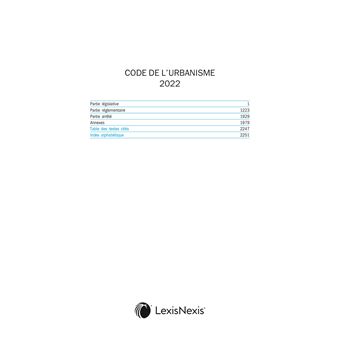 Code de l urbanisme 2022