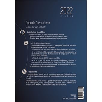Code de l urbanisme 2022