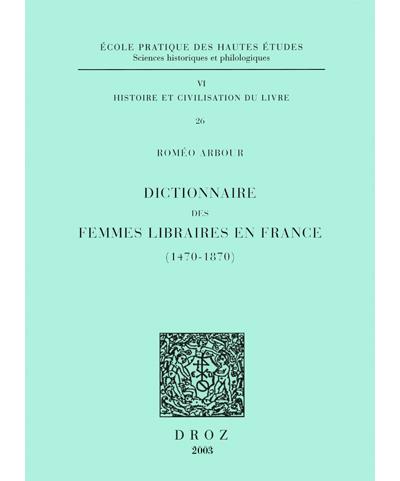 Dictionnaire des femmes libraires en France