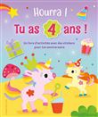 Hourra, tu as 4 ans! Livre d'anniversaire Licornes