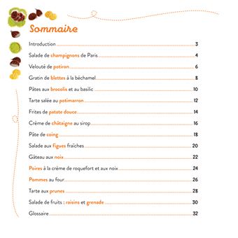 Mes premières recettes d'automne