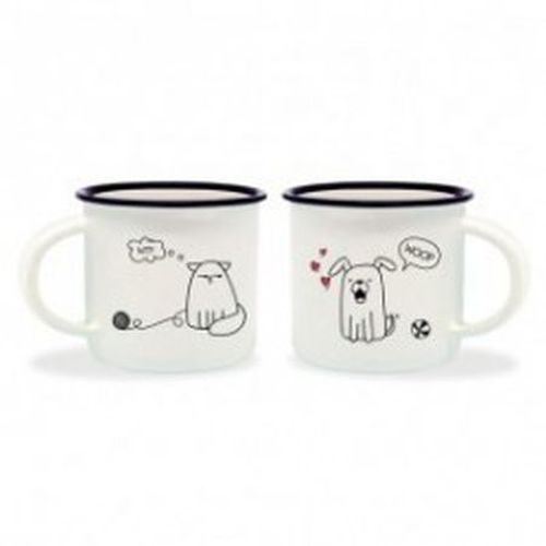 ESPRESSO FOR TWO - COFFEE MUG - DOG&CAT