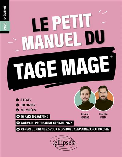 Le Petit Manuel du TAGE MAGE – 3 tests blancs + 120 fiches de cours + 600 questions + 600 vidéos – Édition 2021