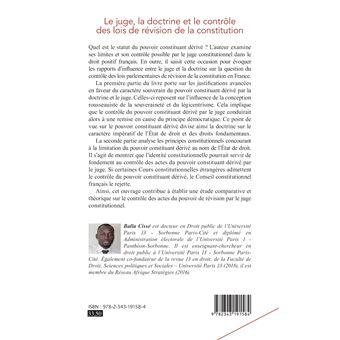 Le juge, la doctrine et le contrôle des lois de révision de la constitution