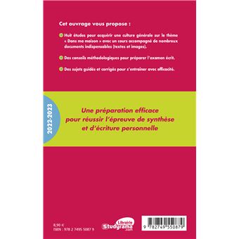 Thème Dans ma maison BTS français 2022-2023