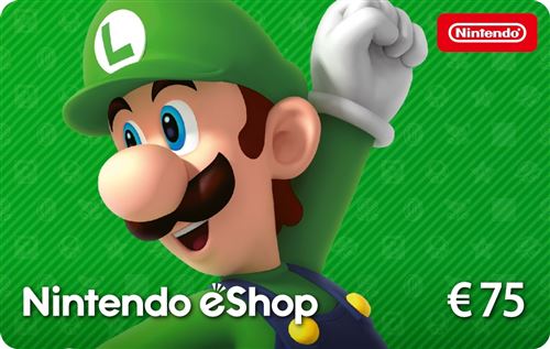 Code de téléchargement pour approvisionnement de compte Nintendo eShop 75€