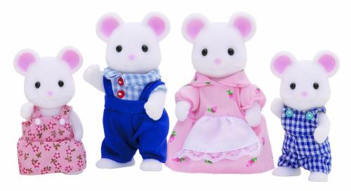 Figurines Famille Souris Blanc Sylvanian Families