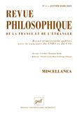 Revue philosophique 2023, t. 148(1)