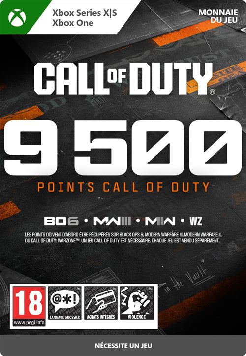 Code de téléchargement Call of Duty® Points - 9,500 1P