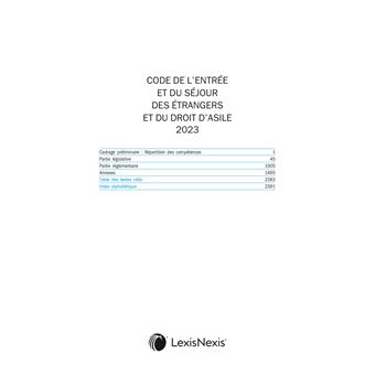 Code de l entree et du sejour des etrangers 2023