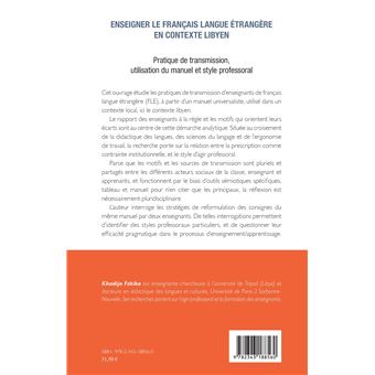 Enseigner le français langue étrangère en contexte libyen