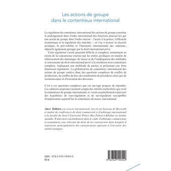 Les actions de groupe dans le contentieux international