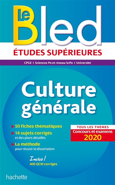 Bled Culture générale, examens et concours 2020