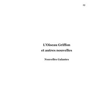 L'Oiseau Griffon et autres Nouvelles