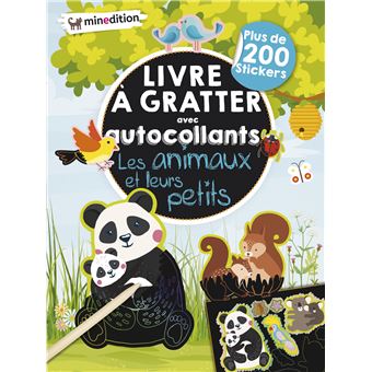 Mon livre d'autocollants à gratter - Les animaux et leurs petits