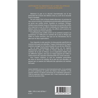 L'efficacité du maintien de la paix en Afrique par l'ONU et l'Union africaine